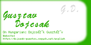 gusztav dojcsak business card
